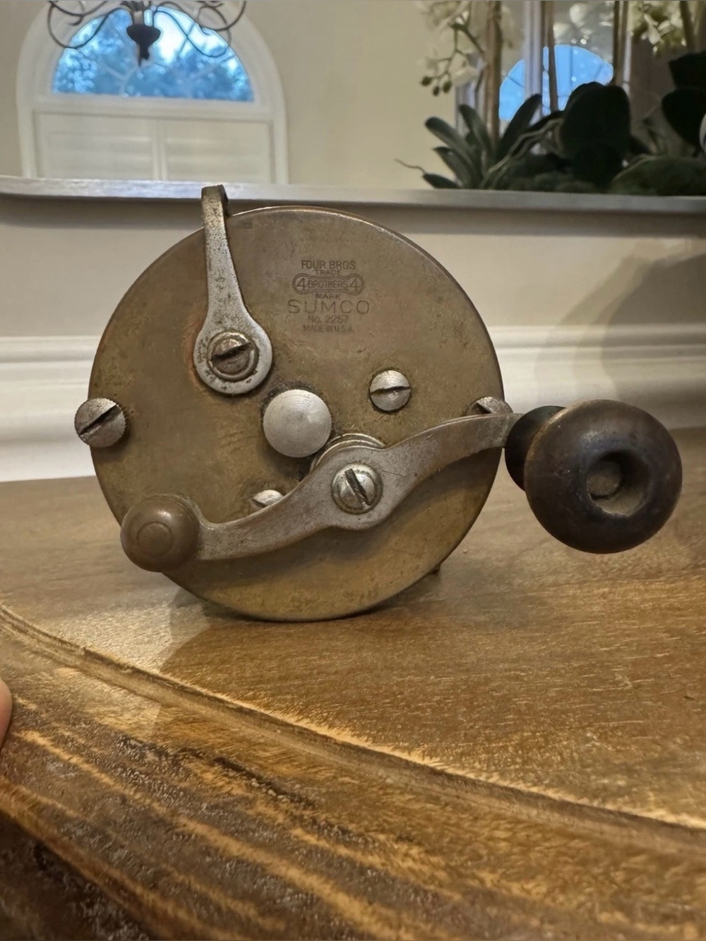 Vintage Brass Sumco Model 2257  Casting Reel...Works